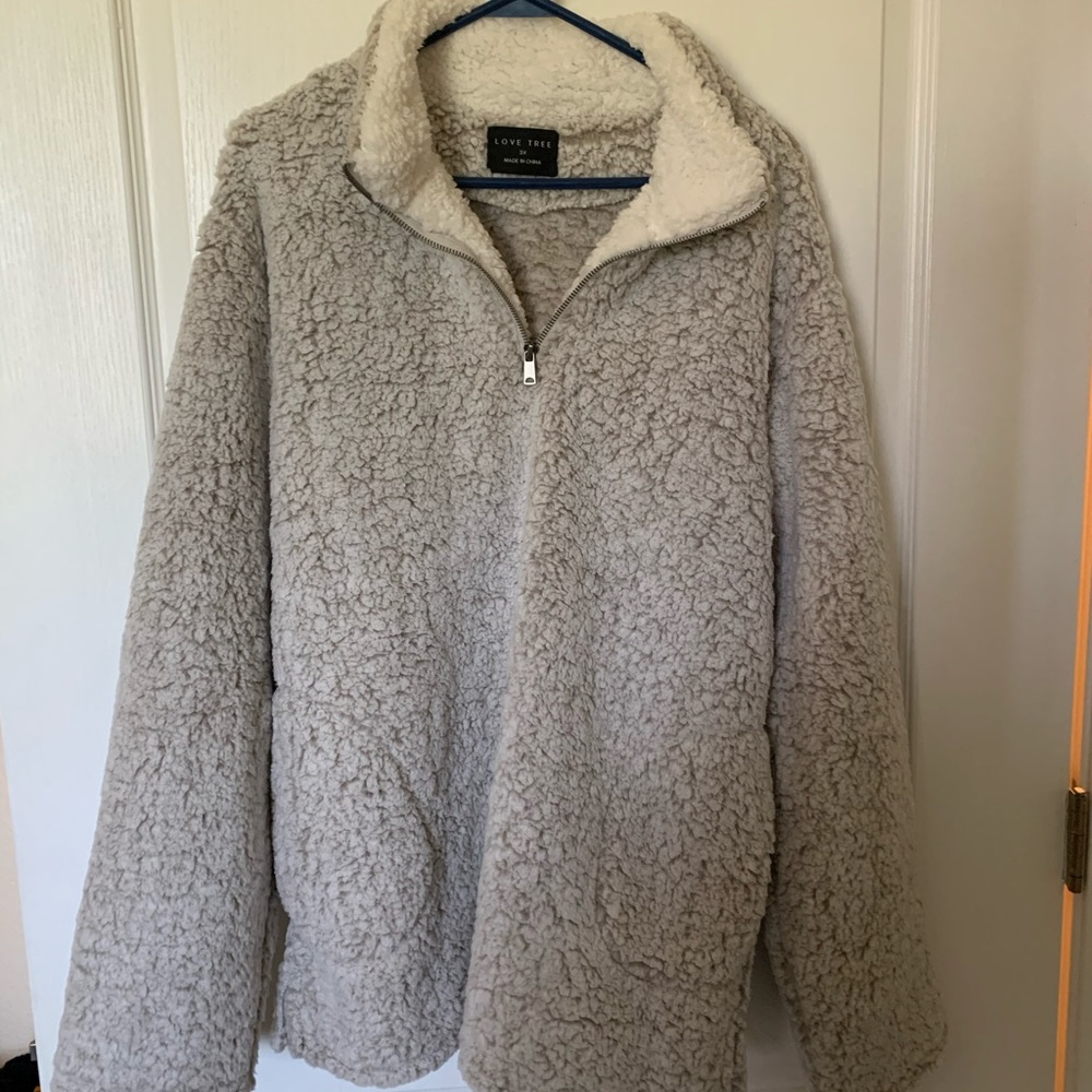 Sherpa pullover sweater